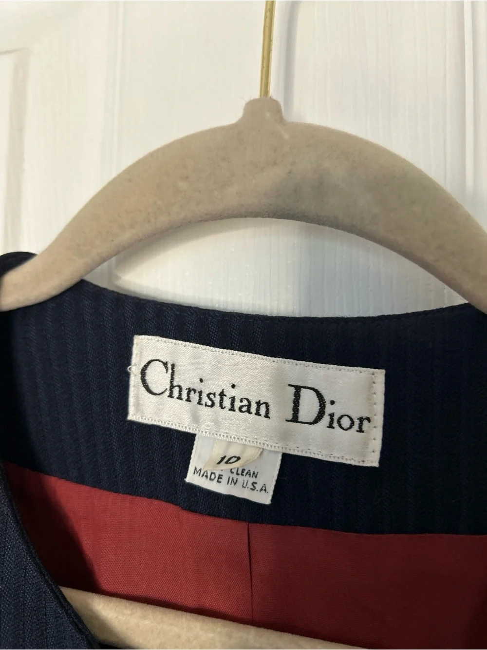 Christian Dior Vintage Striped Blazer Skirt Set